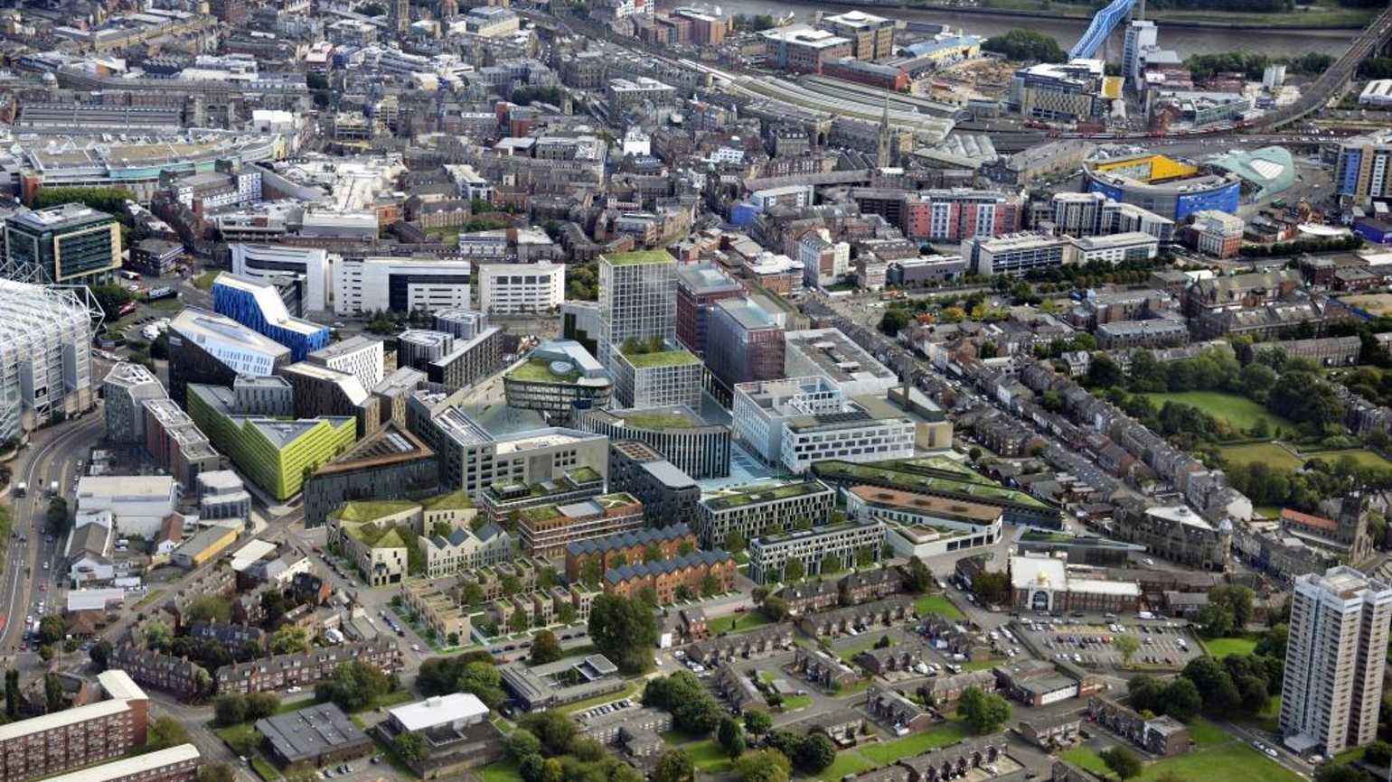 Newcastle in aerial view Newcastle in aerial view