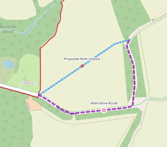 Proposed Rights of Way Closure