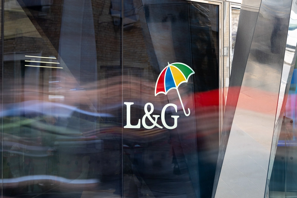 Exterior view of the L&G office at One Coleman Street, London, UK. The building has large glass windows, with the L&G logo. Exterior view of the L&G office at One Coleman Street, London, UK. The building has large glass windows, with the L&G logo.