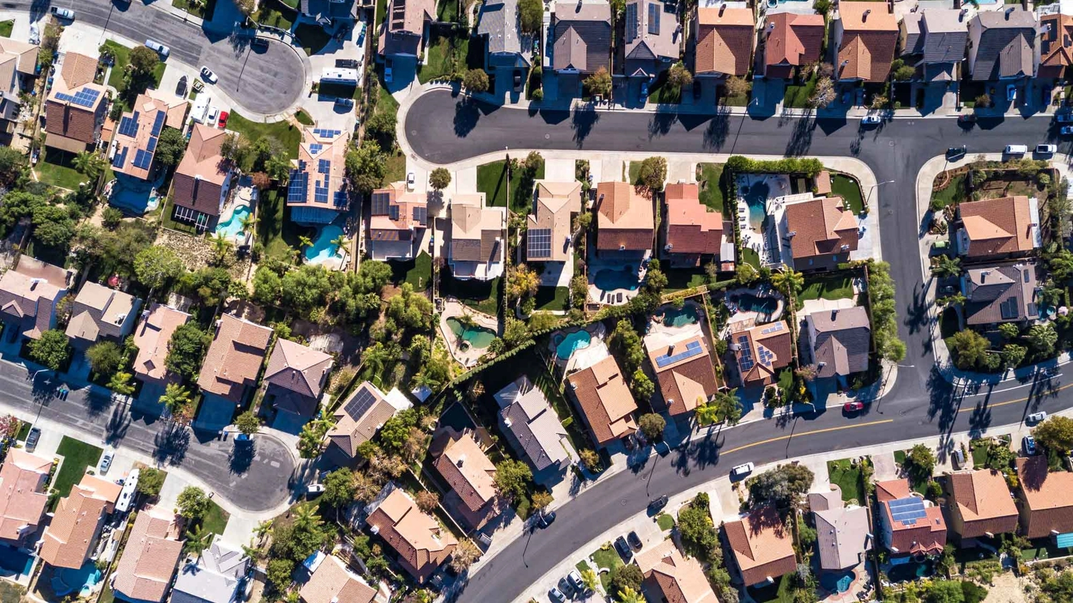 Commercial real estates from aerial view Commercial real estates from aerial view